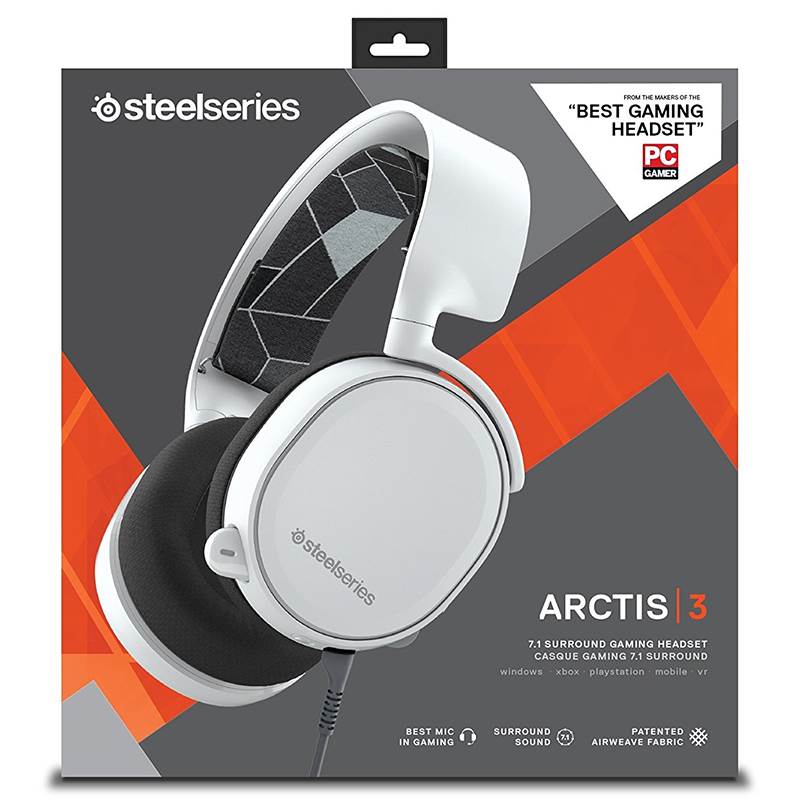 SteelSeries Arctis 3 Gaming Headset White 61434 Mwave