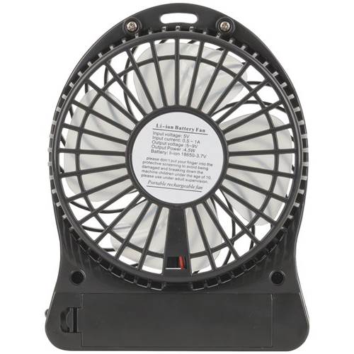 Mini USB Rechargeable Fan with LED Light Black GH1286 Mwave