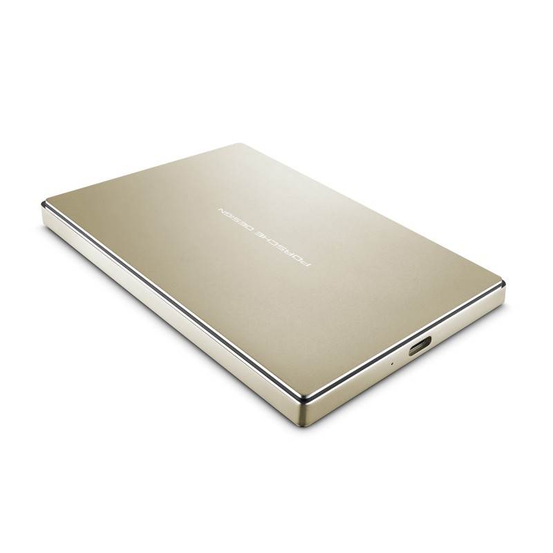 LaCie 2TB Porsche Design USBC Portable Hard Drive Gold STFD2000403