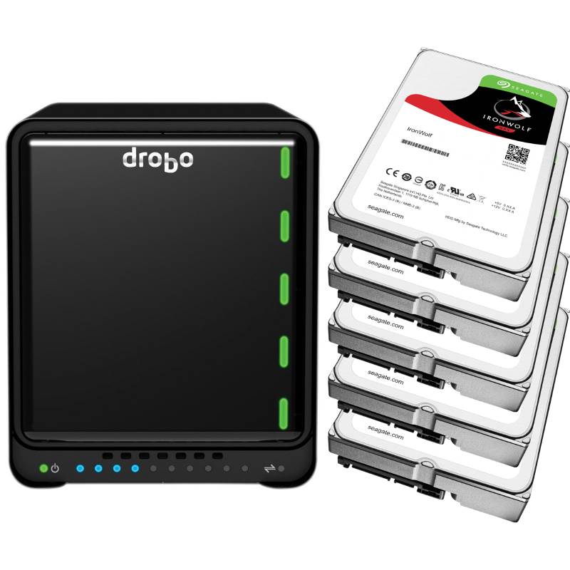 Drobo 5N2 5 Bay NAS + 5x Seagate ST1000VN002 1TB IronWolf NAS HDD 5N2