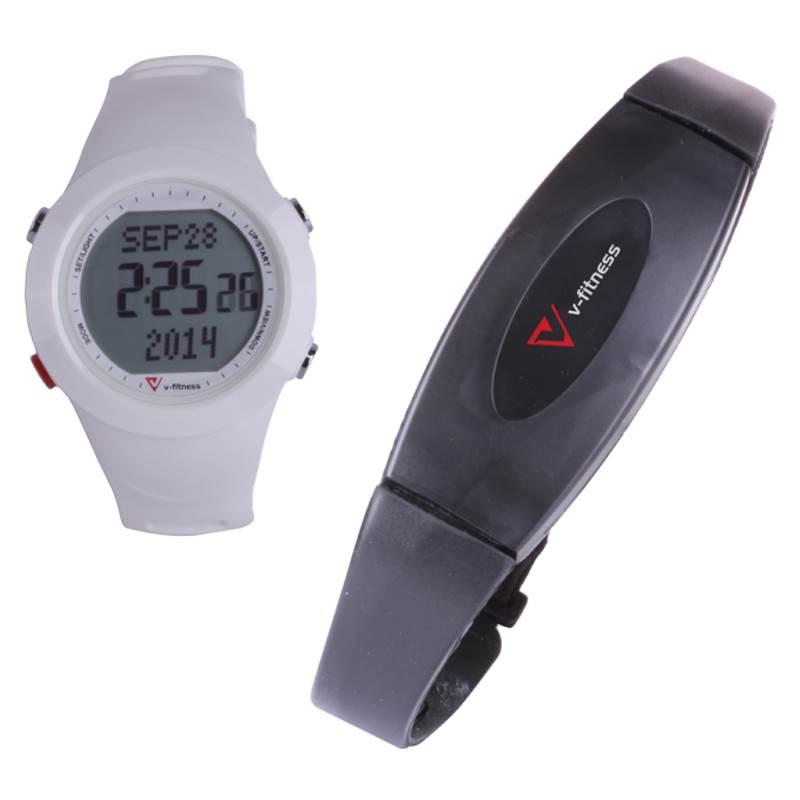 Laser Heart Rate Monitor and Pedometer Watch White NAVWATCHPDH1W