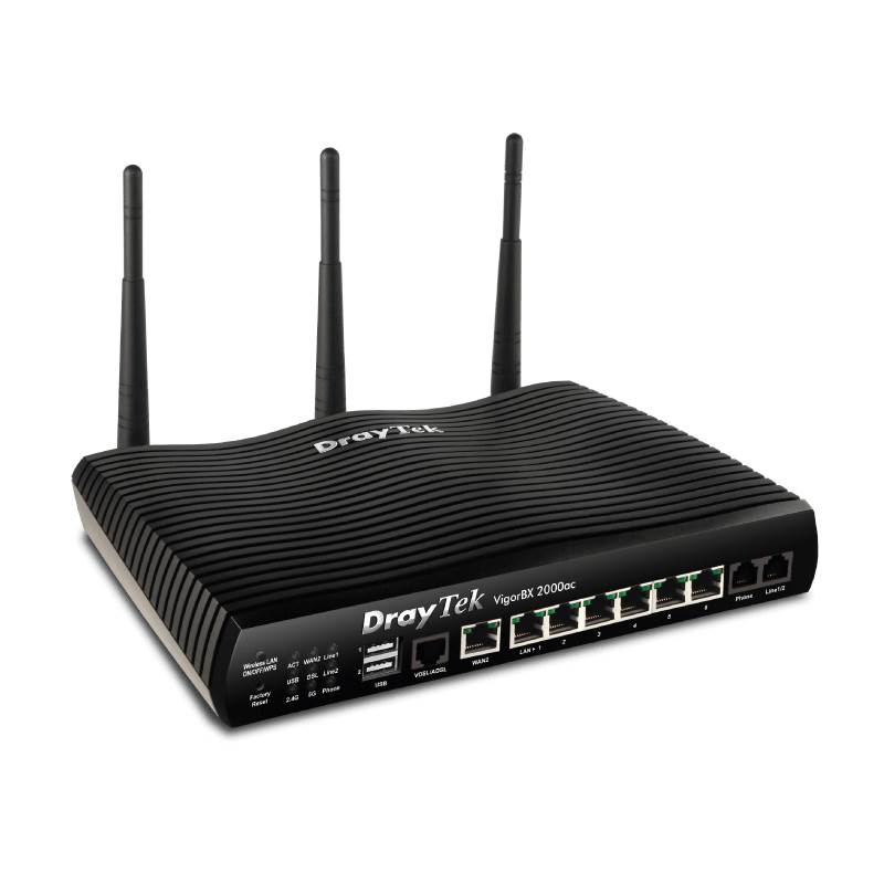 DrayTek VigorBX 2000ac Multi WAN AC1600 Wireless Router with IP PBX NBN Ready VigorBX 2000ac