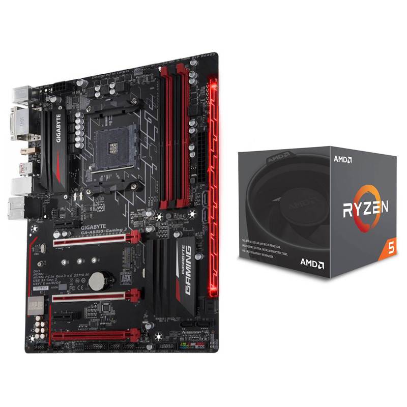 Bundle Gigabyte AB350 GAMING 3 AM4 ATX Motherboard + AMD Ryzen 5 1500X
