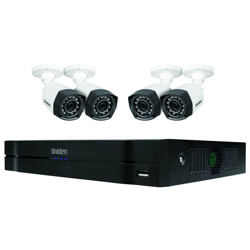 Uniden Guardian GCVR4H40 4 Channel Hybrid DVR Security System with 4x