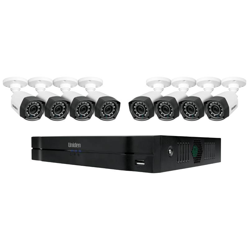 Uniden Guardian GCVR8H80 8 Channel Hybrid DVR Security System with 8x
