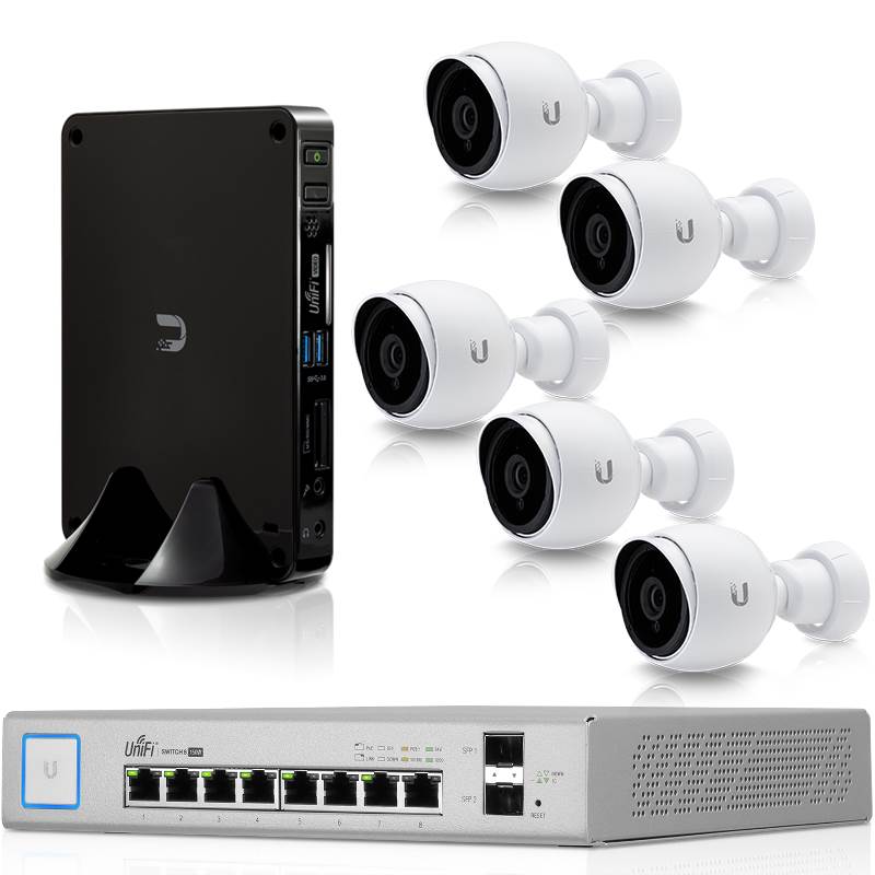 Ubiquiti Unifi Video Bundle NVR, 5 G3 Bullet Cameras & 8 Port POE