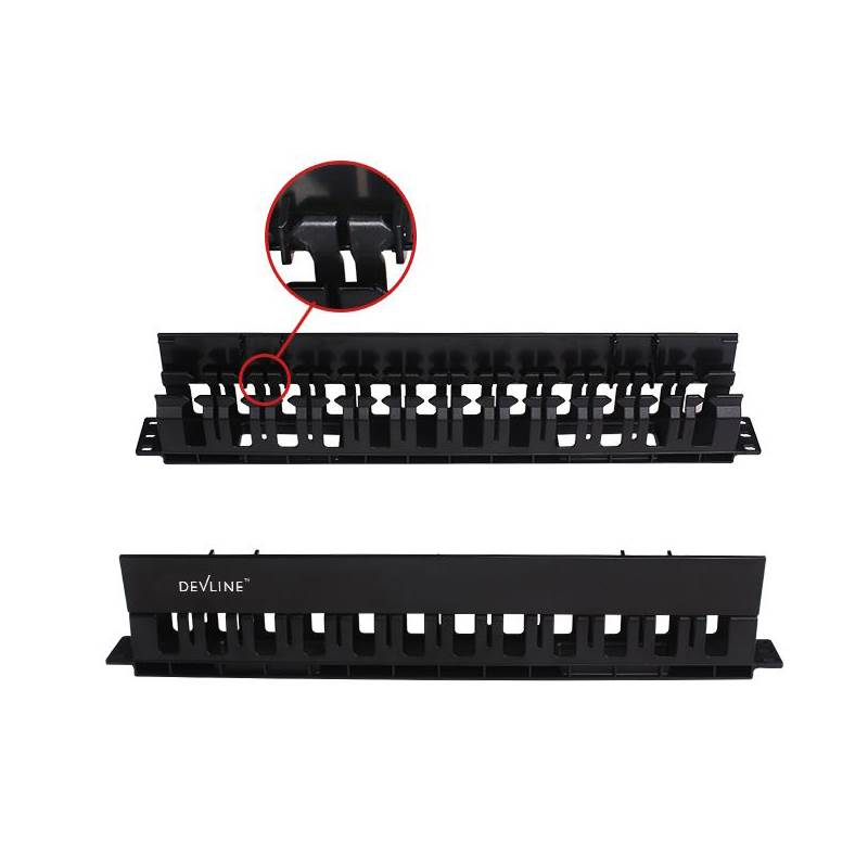 Devline 1RU 19" Cable Management Rail 24 Slots DCMU0101CBK Mwave