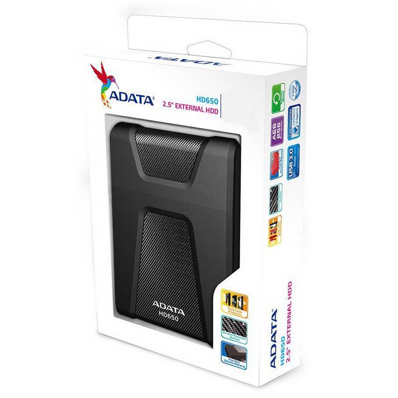 ADATA DashDrive Durable HD650 2TB USB 3 0 Portable External Hard Drive 