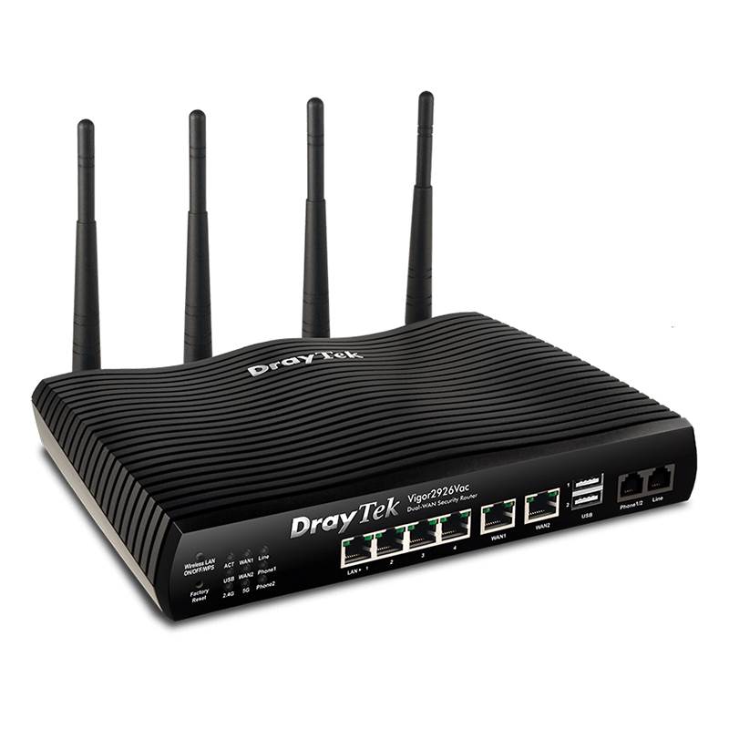 DrayTek Vigor2926Vac AC2000 VoIP Dual-WAN Wireless Broadband Router ...