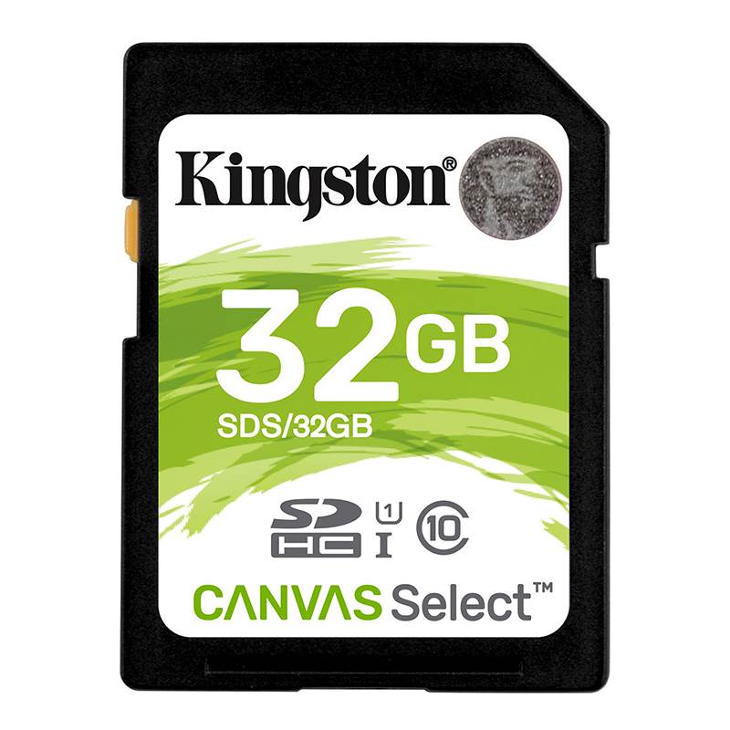 Kingston 32GB Canvas Select SDHC UHSI Class 10 Memory Card 80MB/s