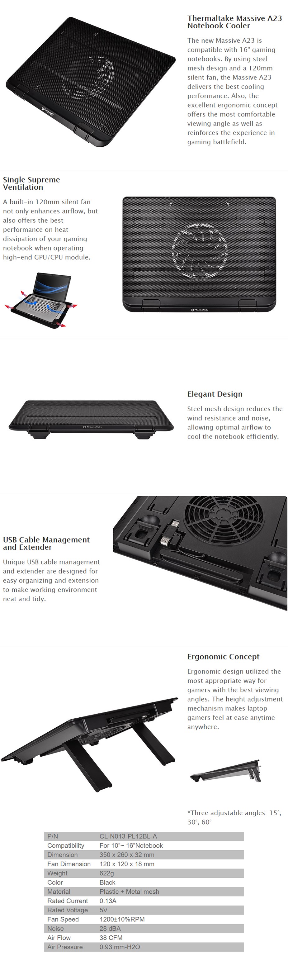 Thermaltake Massive A23 Notebook Cooler - Desktop Overview 1