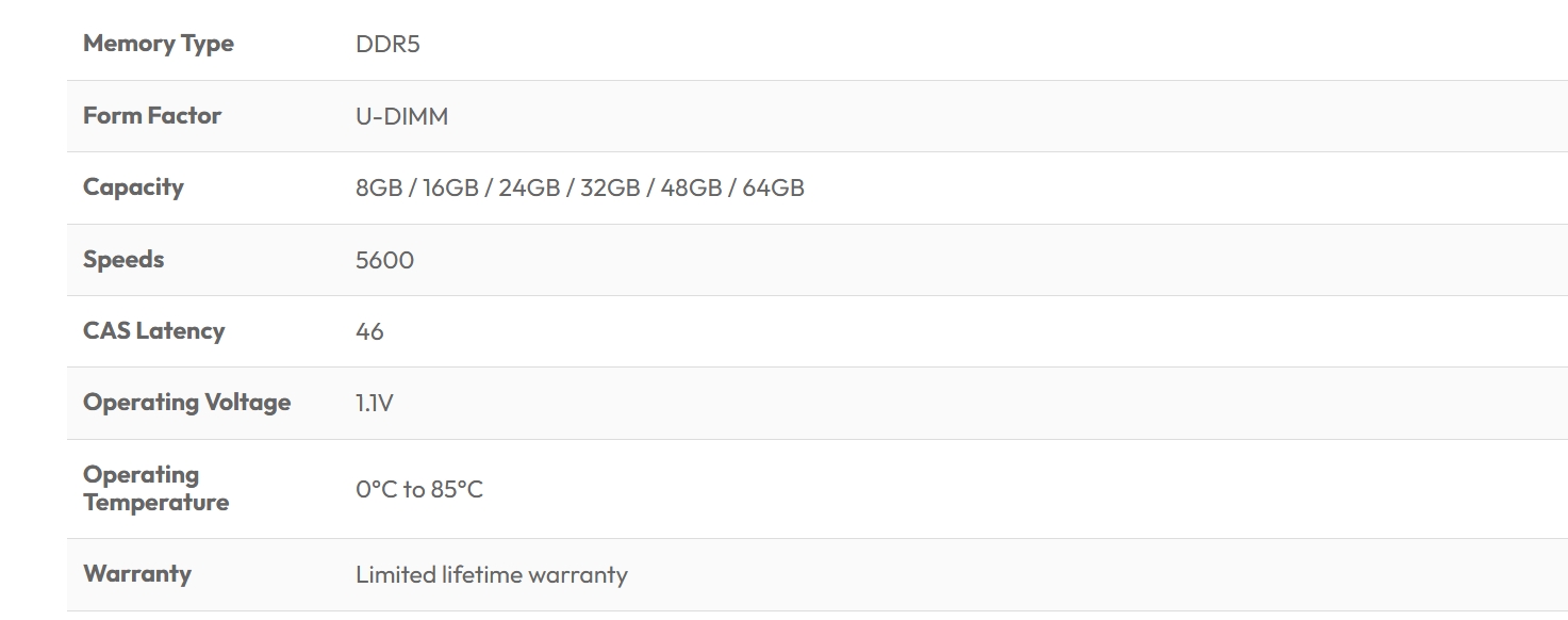 ADATA Premier 32GB (1x32GB) DDR5 5600MHz CL46 Desktop Memory