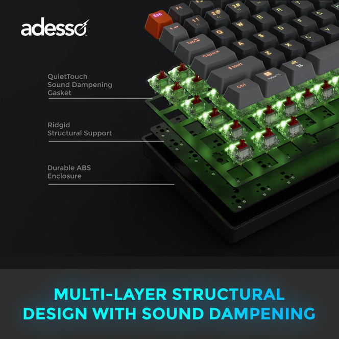 Adesso EasyTouch 1200 Wireless RGB Mechanical Keyboard