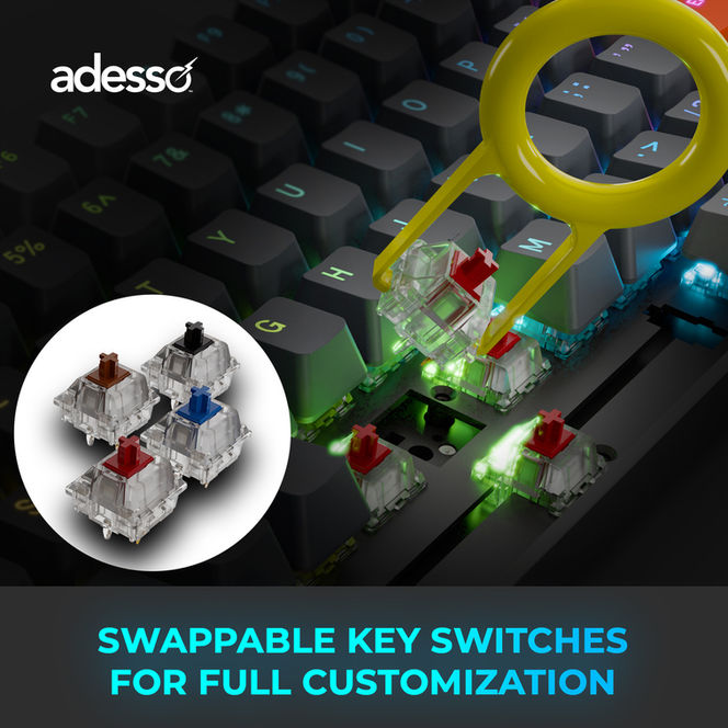 Adesso EasyTouch 1200 Wireless RGB Mechanical Keyboard
