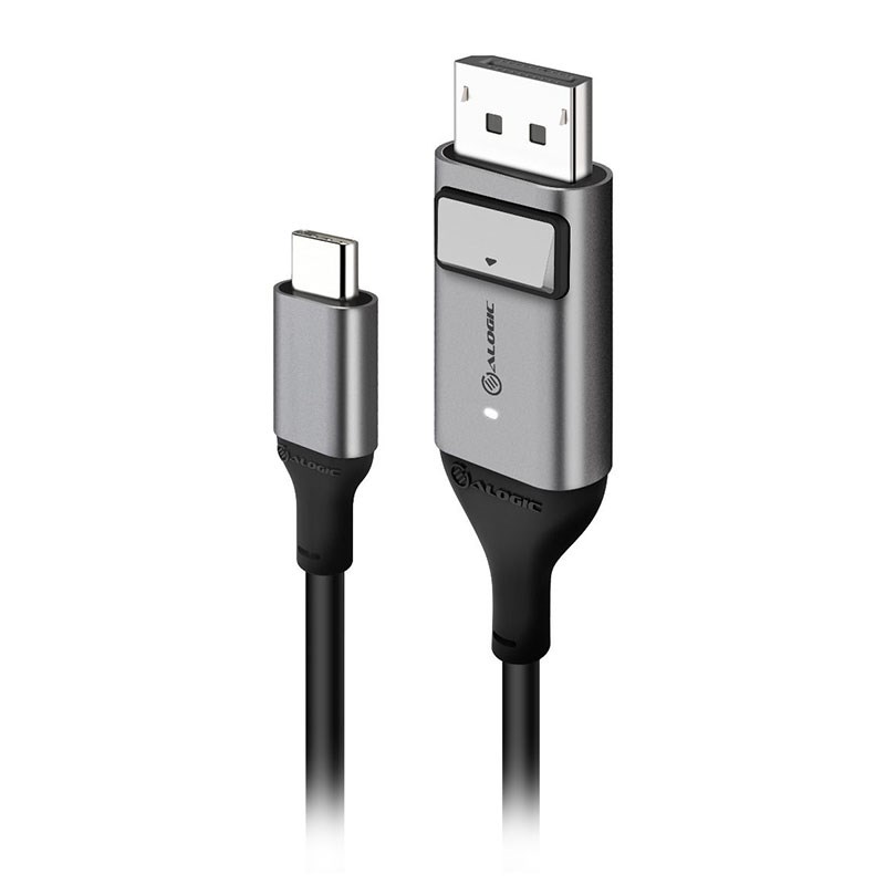 ALOGIC ULDP03-SGR Cavo DisplayPort 1.4 – 3 Metri – 8K @60Hz – Connettori In Lega Metallica – Rivestimento TPE – Grigio
