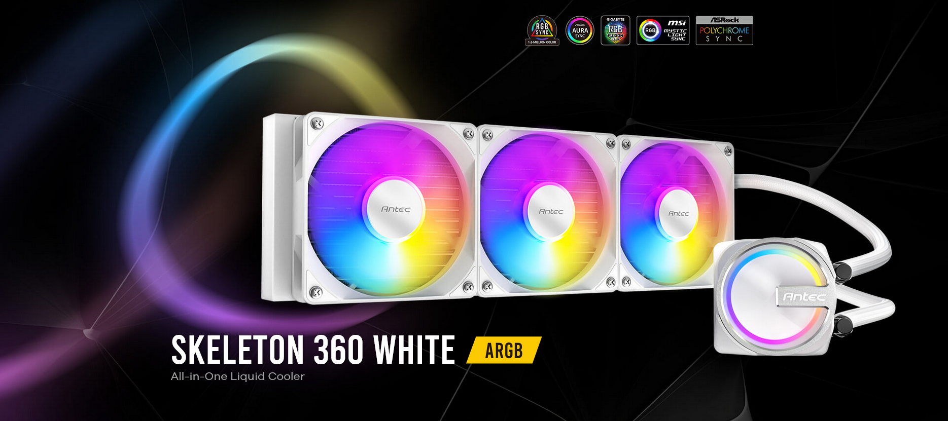 Antec Skeleton 360 ARGB 360mm AIO Liquid CPU Cooler - White