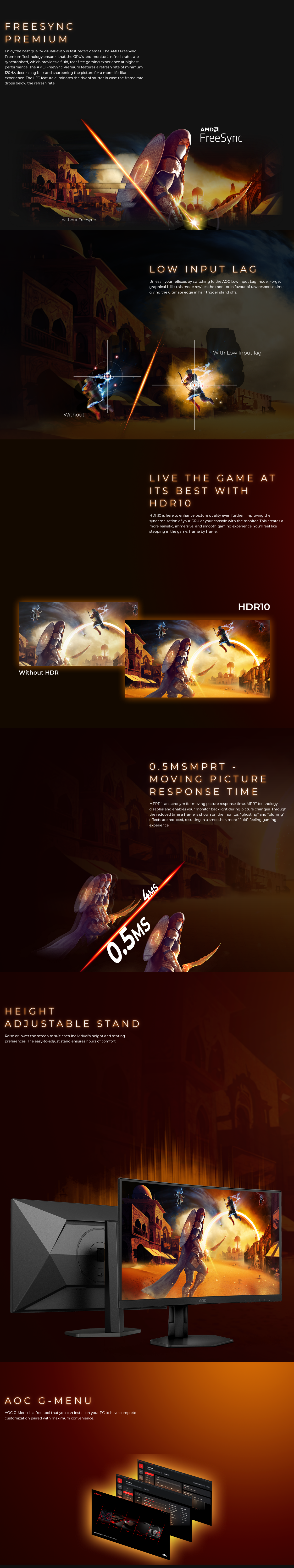 AOC CU34G4 34" 180Hz WQHD 1ms HDR10 Adaptive Sync VA Curved Gaming Monitor