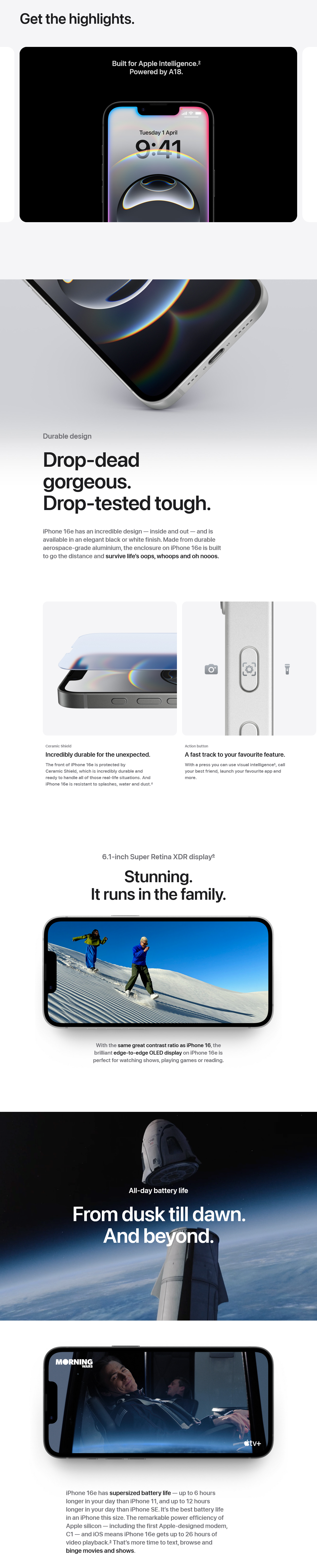 Apple iPhone 16e 256GB - White - MD1W4X/A | Mwave