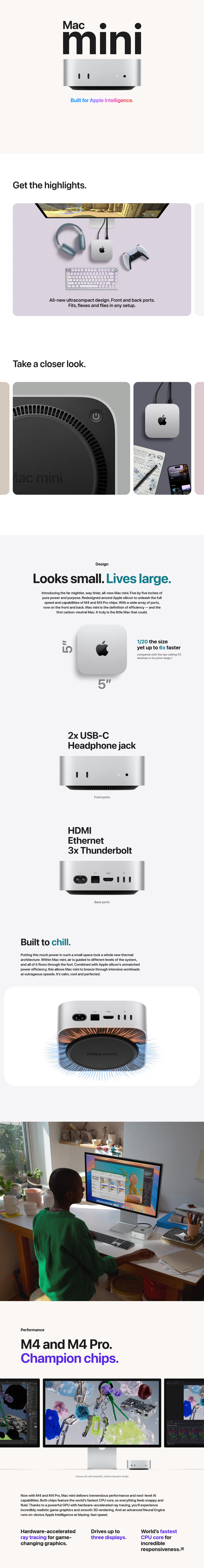 Apple Mac mini M4 16GB 512GB macOS - Silver