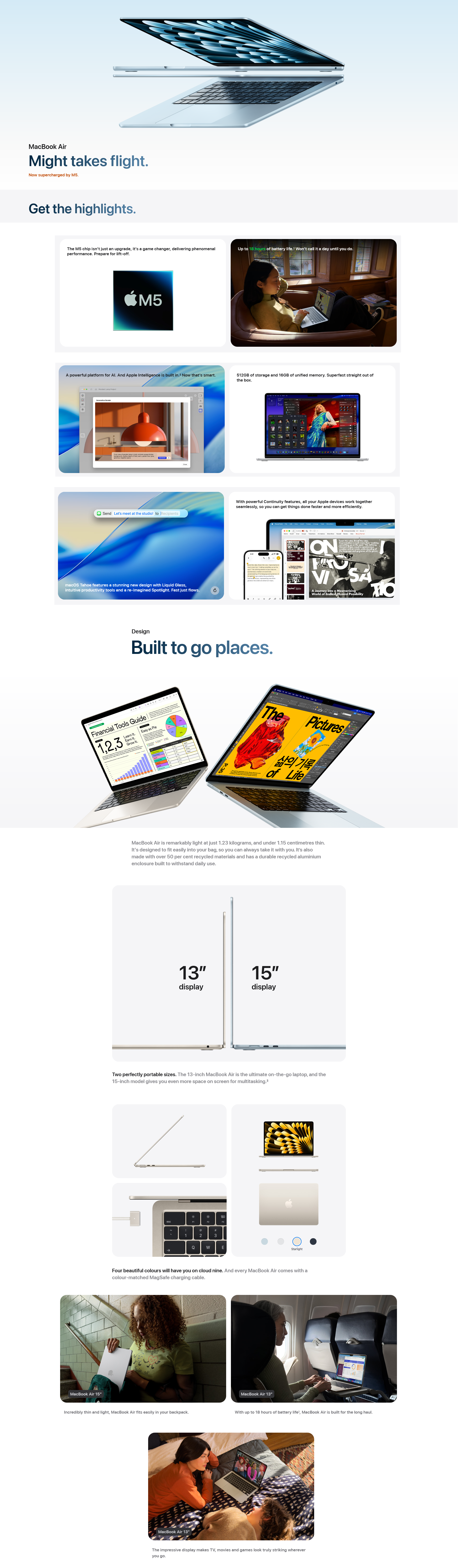 Apple MacBook Air 15.3-inch M5 16GB 1TB macOS - Starlight