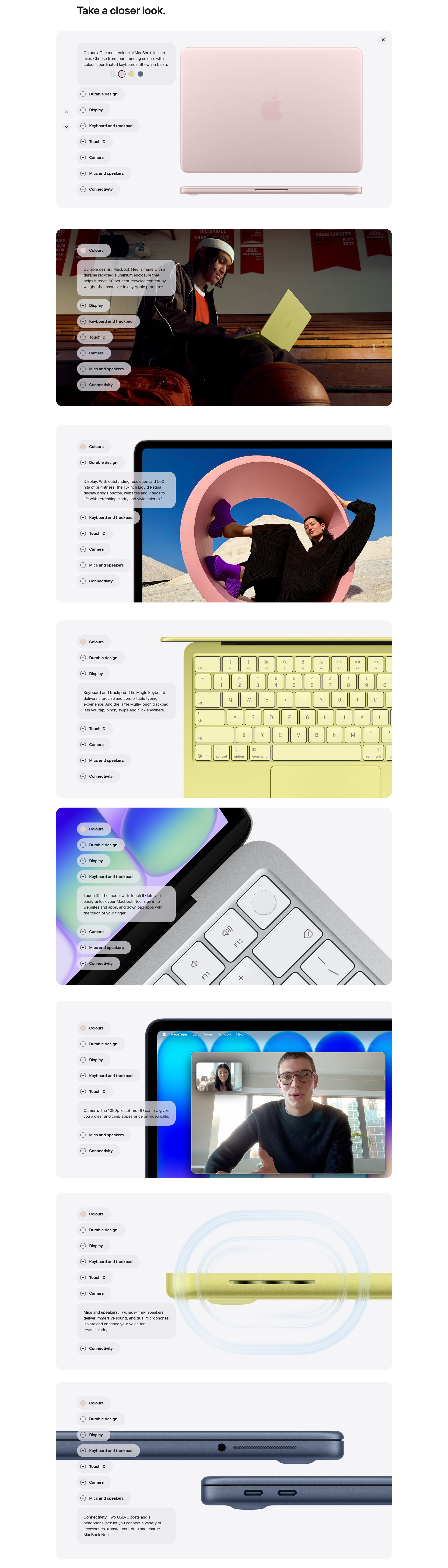 Apple MacBook Neo 13-inch A18 Pro 8GB 256GB macOS - Blush