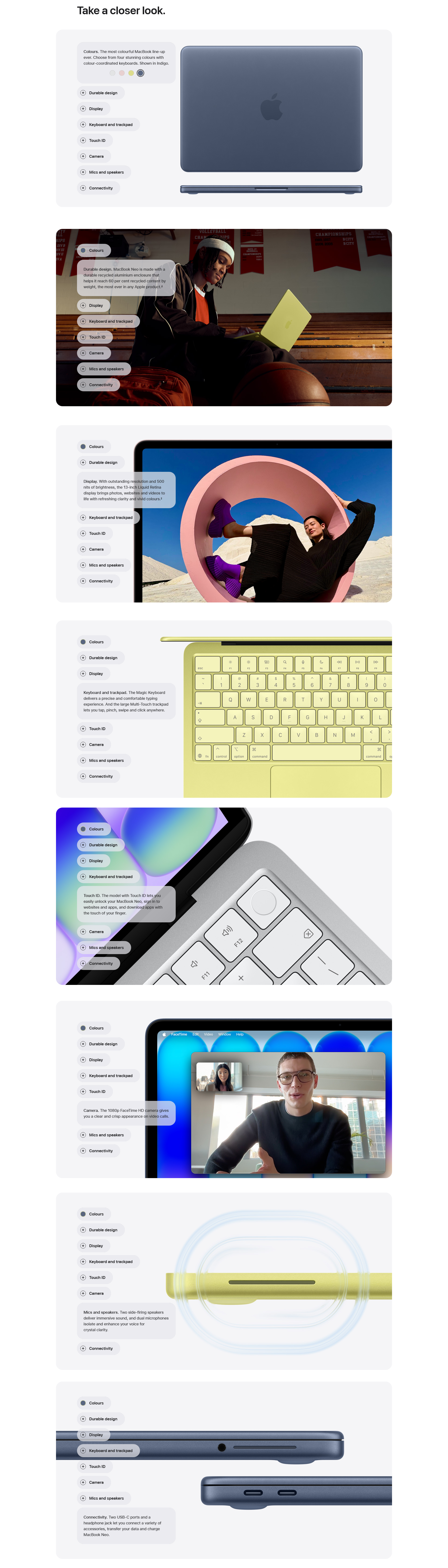 Apple MacBook Neo 13-inch A18 Pro 8GB 256GB macOS - Indigo