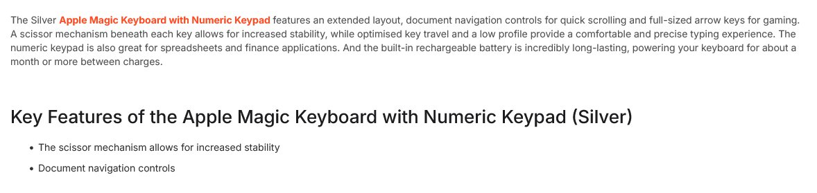 Apple Magic Keyboard with Numeric Keypad - Silver
