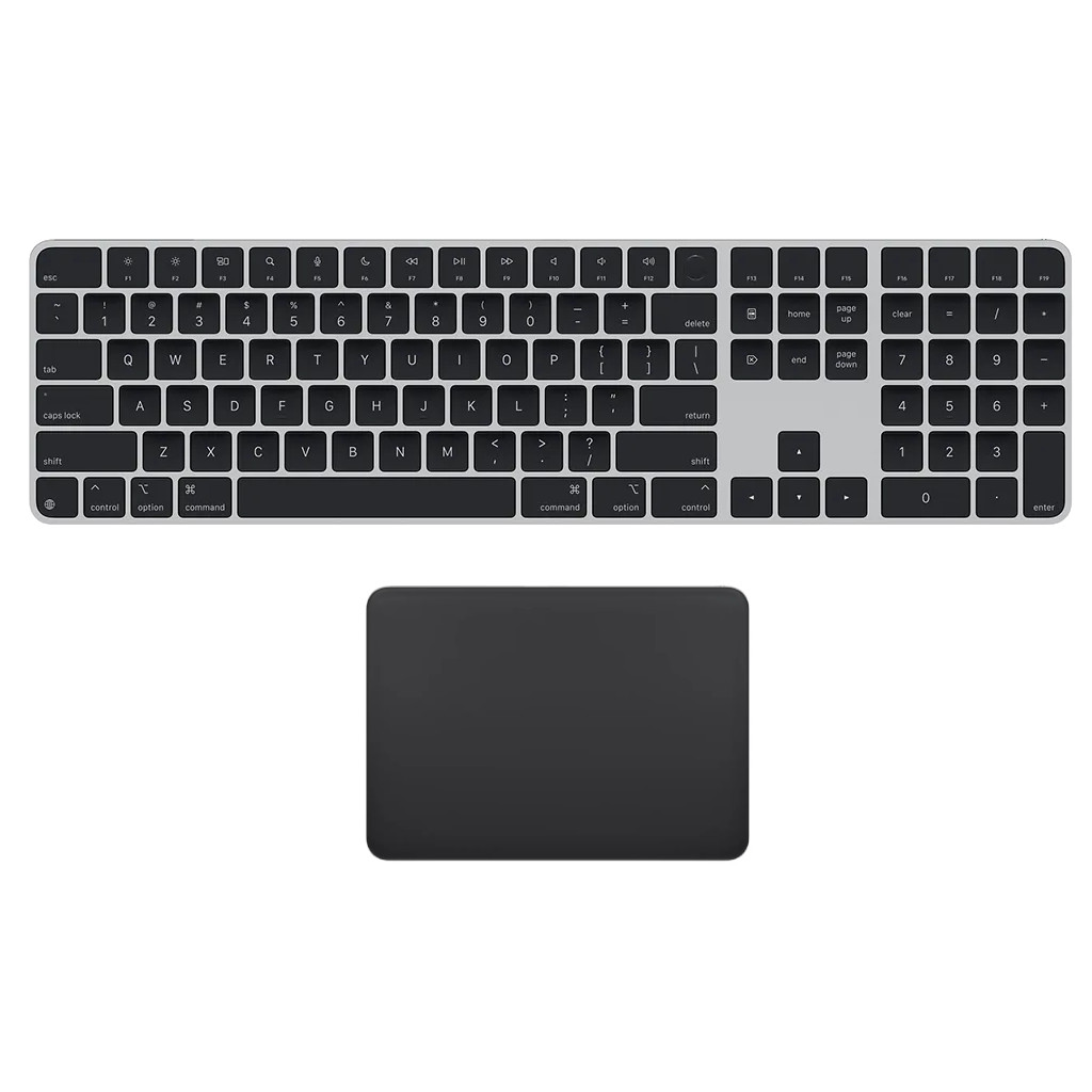 Apple Magic Keyboard with Touch ID and Numeric Keypad + Magic Multi-Touch Trackpad Combo - Black (Avail: In Stock )