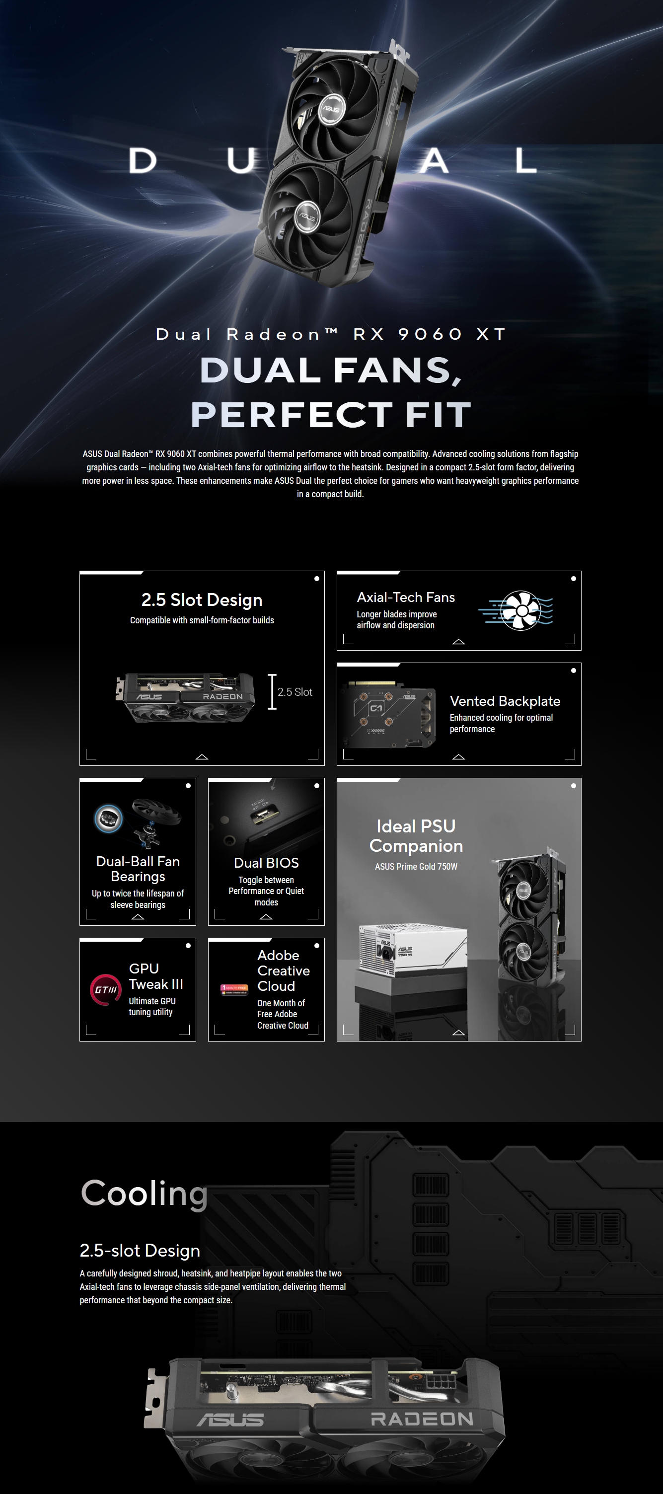 ASUS Dual Radeon RX 9060 XT 16GB GDDR6 Video Card