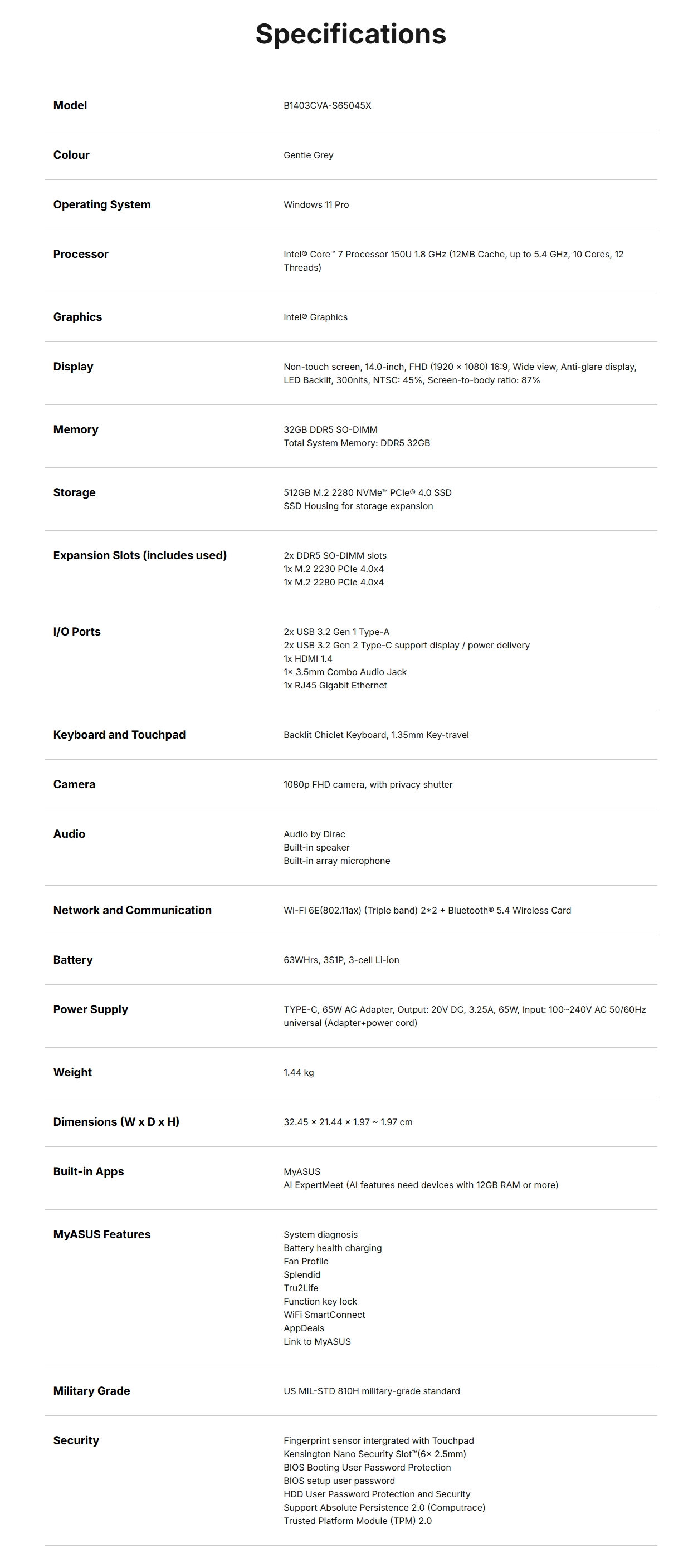 ASUS ExpertBook B1 14