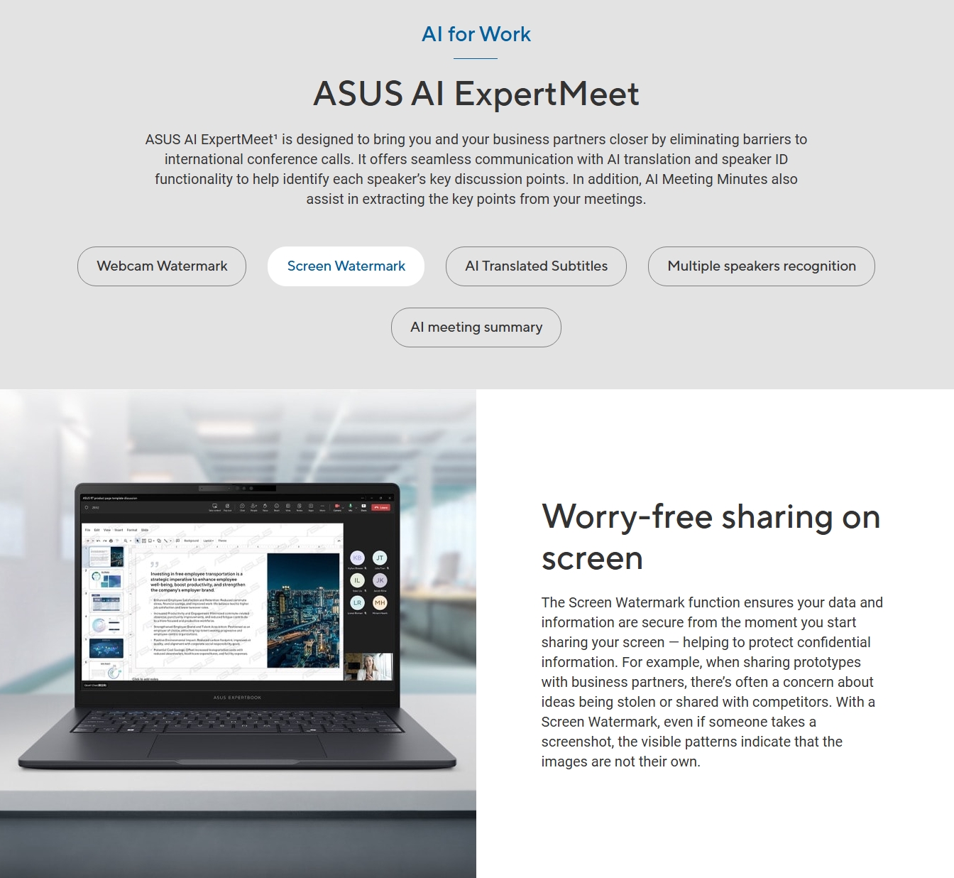 ASUS ExpertBook B3 16" WUXGA Laptop Ultra 7-255H 16GB 512GB W11P