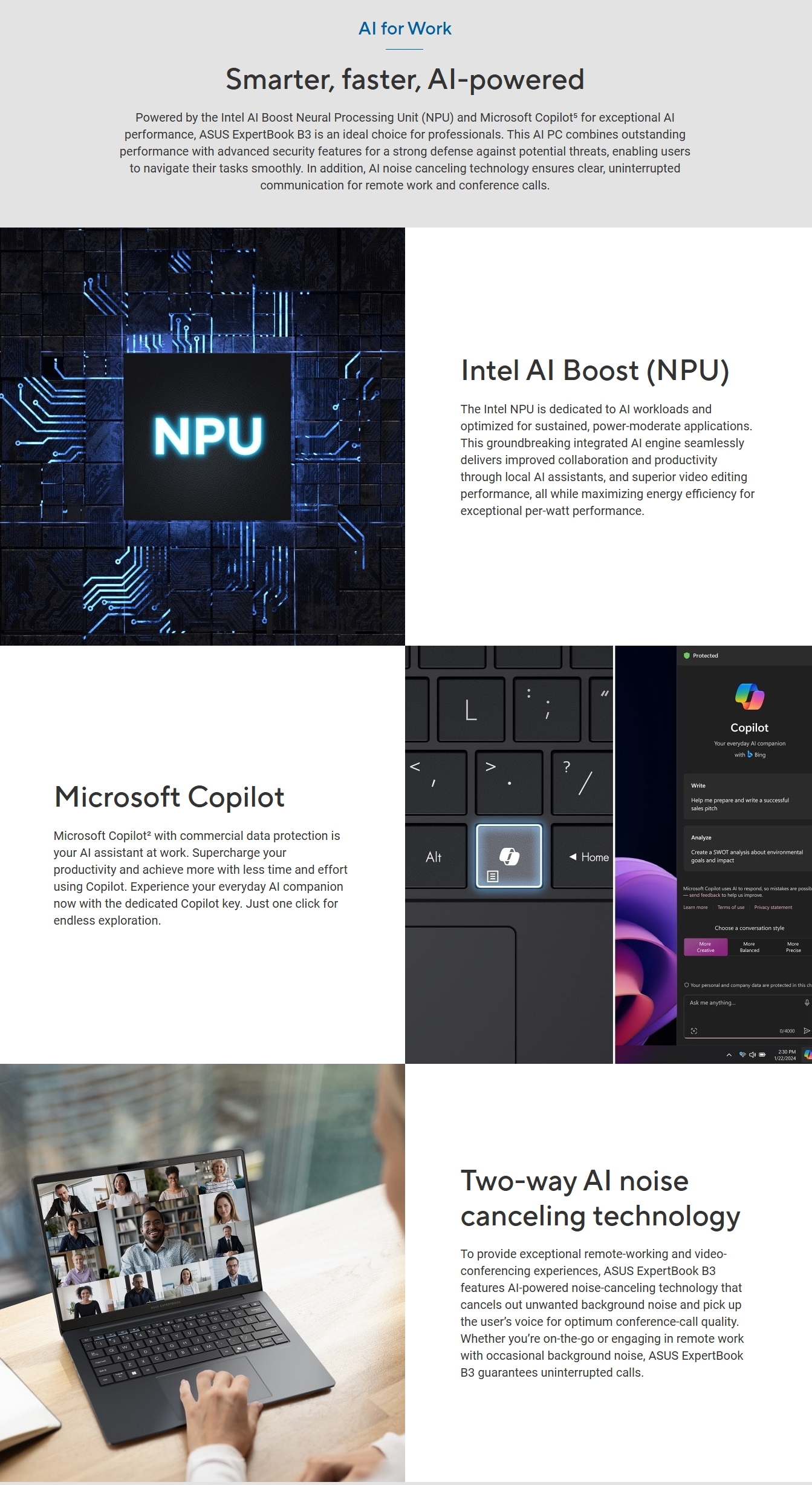 ASUS ExpertBook B3 16" WUXGA Laptop Ultra 7-255H 16GB 512GB W11P