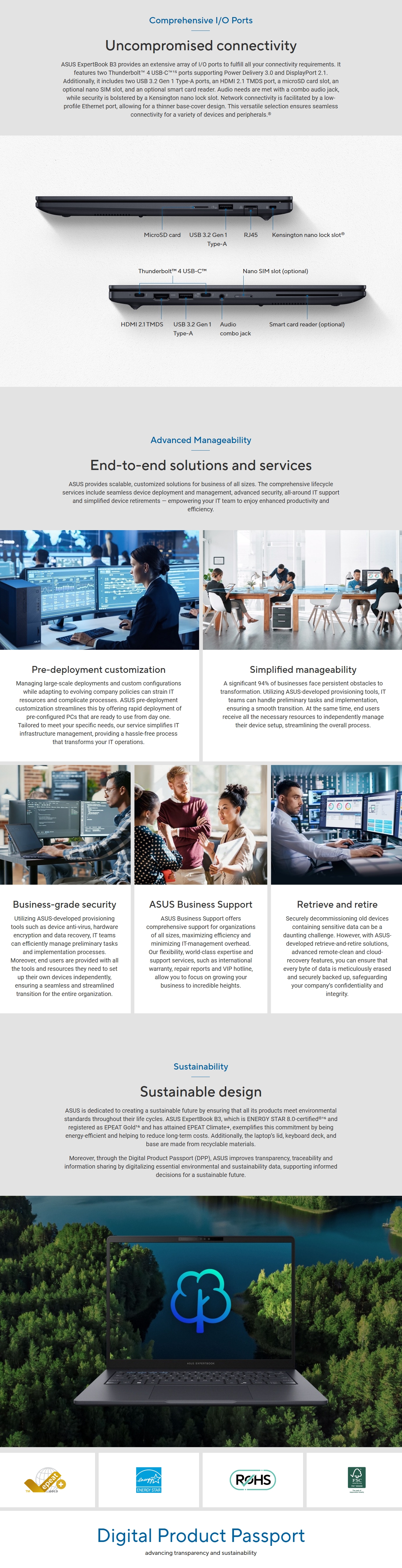 ASUS ExpertBook B3 16" WUXGA Laptop Ultra 7-255H 16GB 512GB W11P