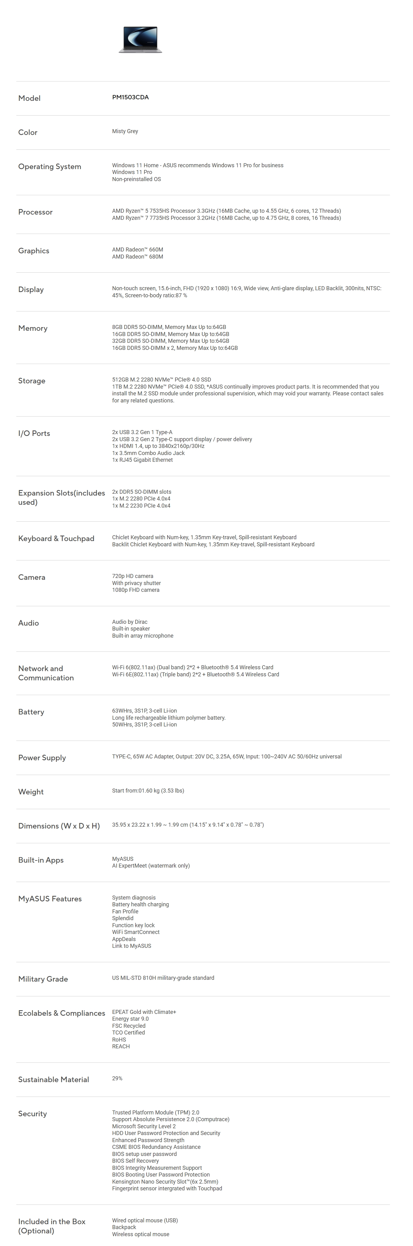 ASUS ExpertBook P1 14