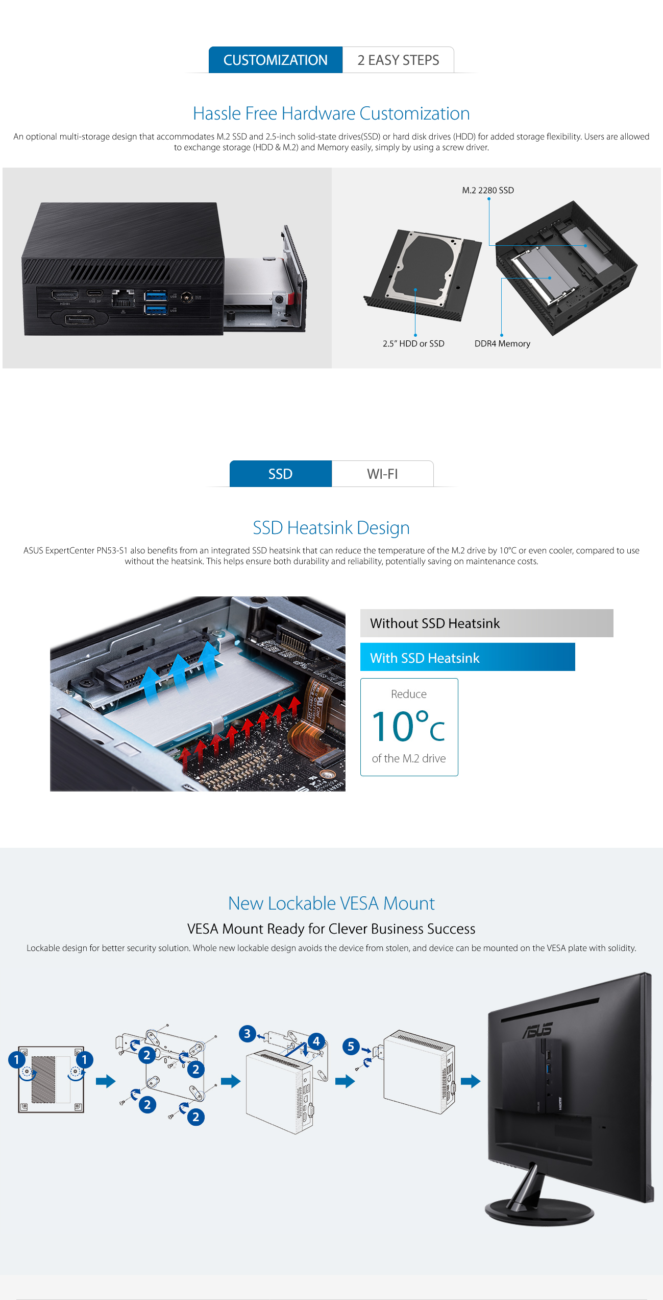 ASUS ExpertCenter PN53-S1 Barebone Mini PC - AMD Ryzen 7-7730U