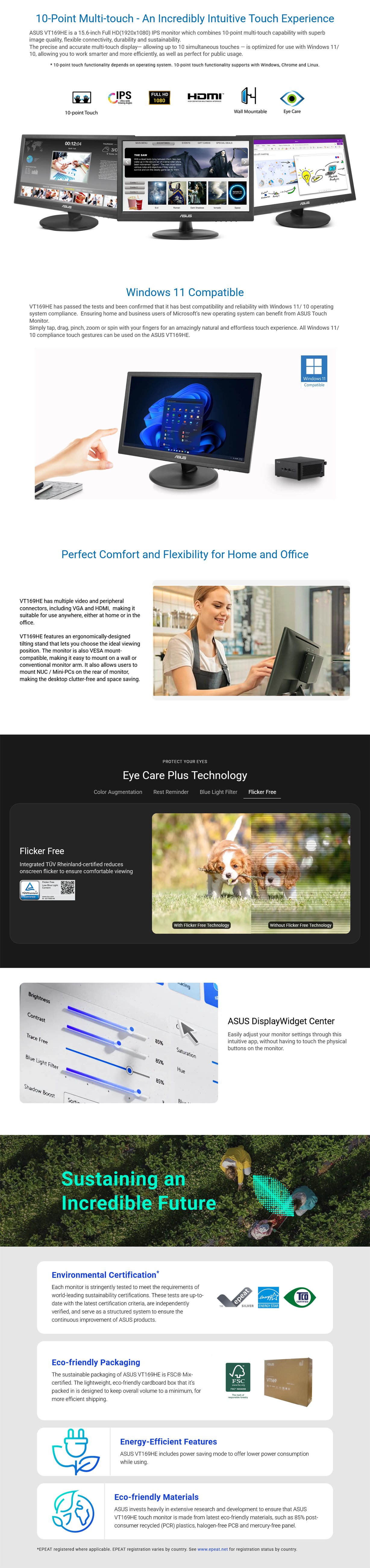 ASUS Eye Care VT169HE 16