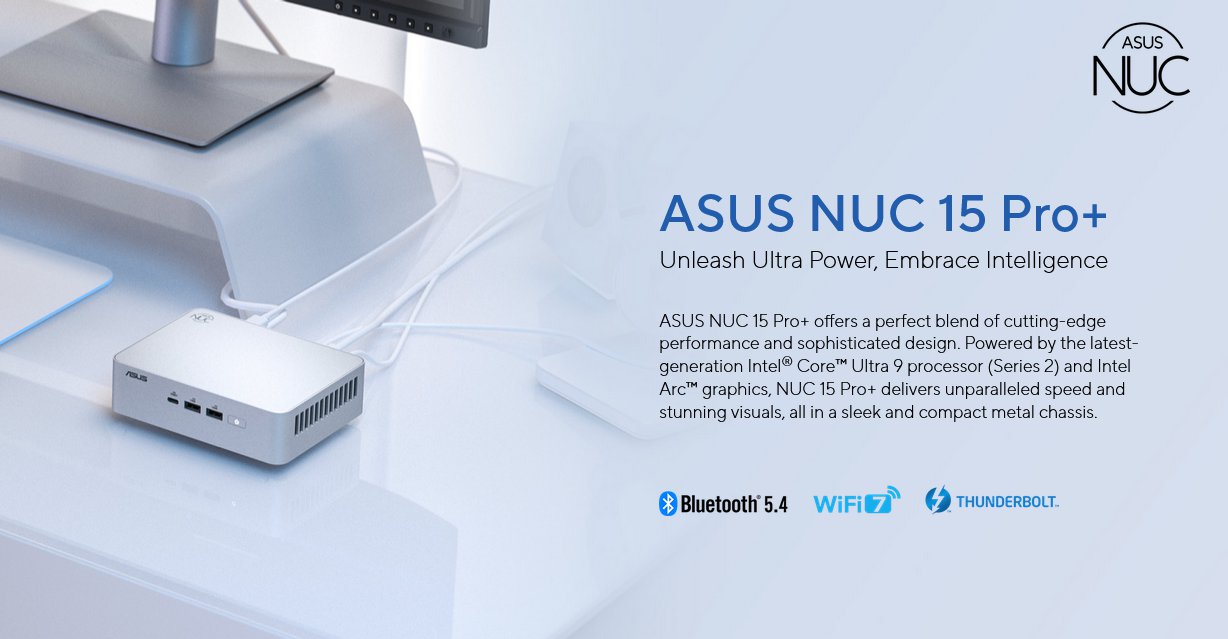 ASUS NUC 15 Pro+ Mini PC Barebone Kit - Intel Core Ultra 5 225H
