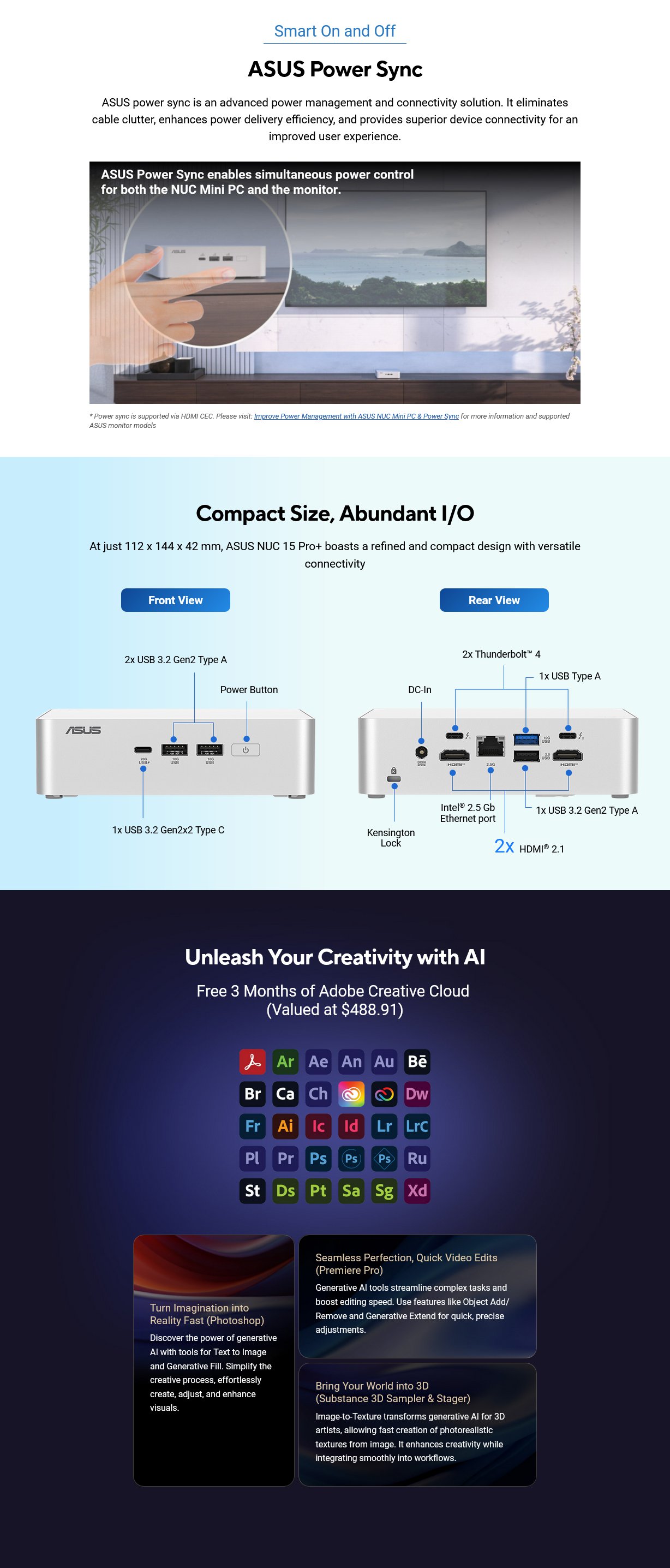 ASUS NUC 15 Pro+ Mini PC Barebone Kit - Intel Core Ultra 7 265H vPro