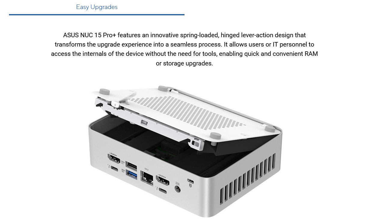 ASUS NUC 15 Pro+ Mini PC Barebone Kit - Intel Core Ultra 7 265H vPro