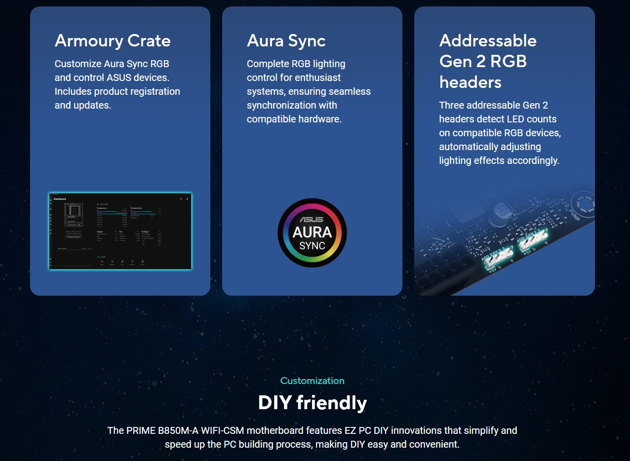 ASUS PRIME B850M-A WIFI-CSM AM5 mATX Motherboard