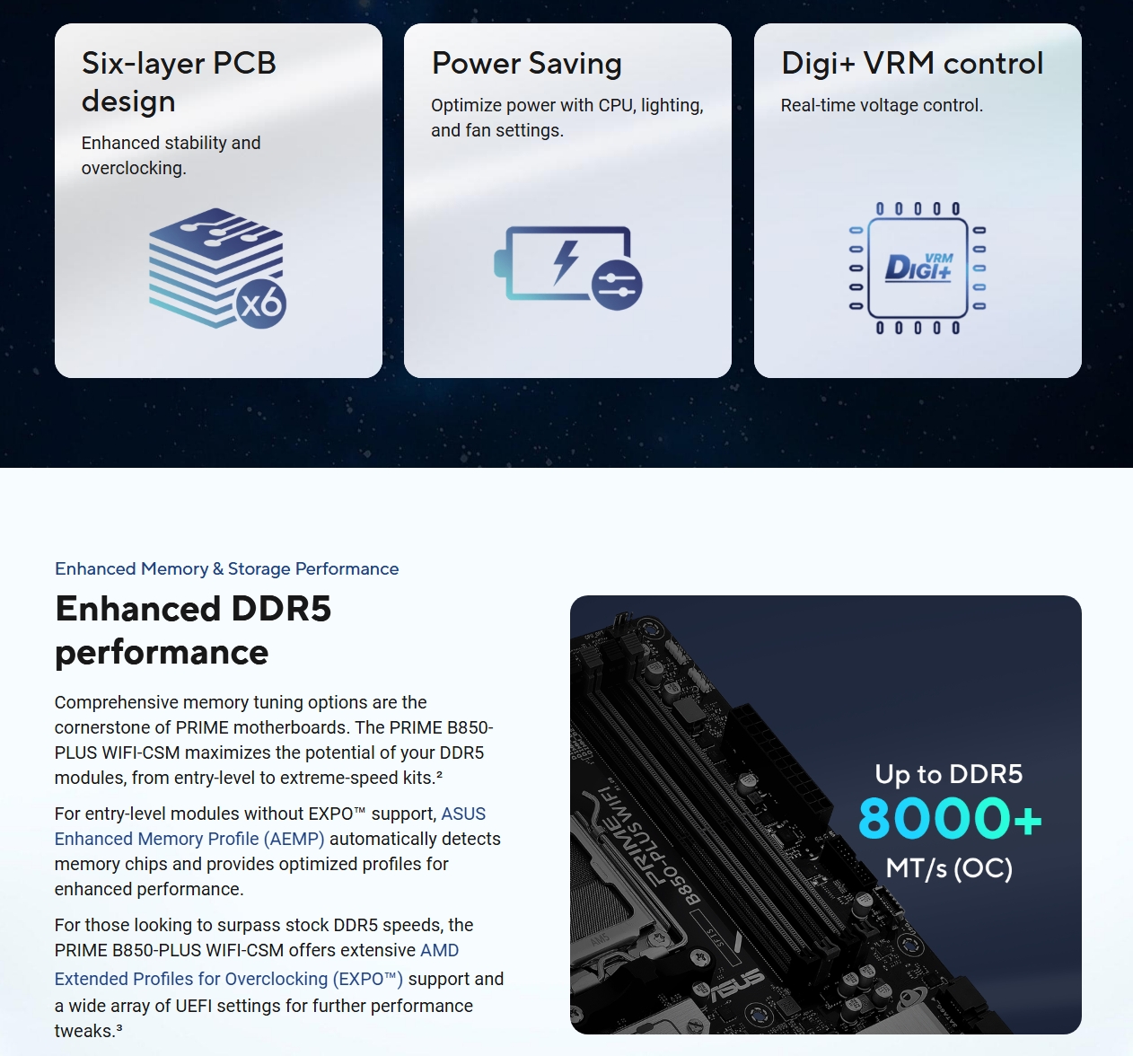 ASUS PRIME B850-PLUS WIFI-CSM AM5 ATX Motherboard
