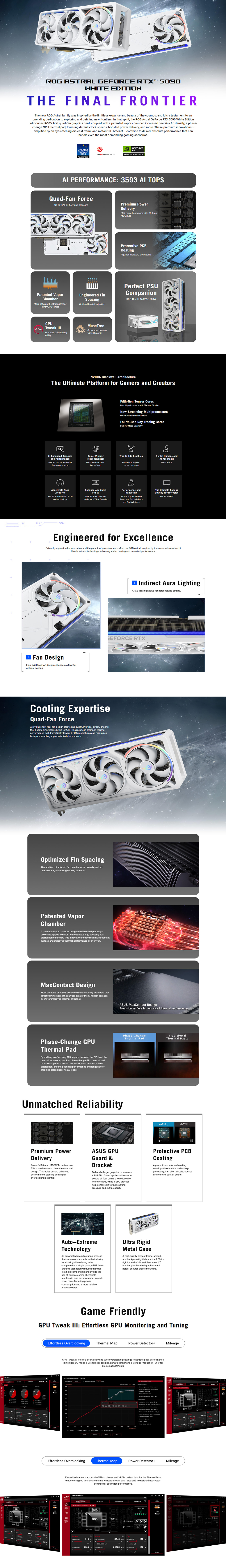 ASUS ROG Astral GeForce RTX 5090 32GB GDDR7 WHITE OC Edition Video Card