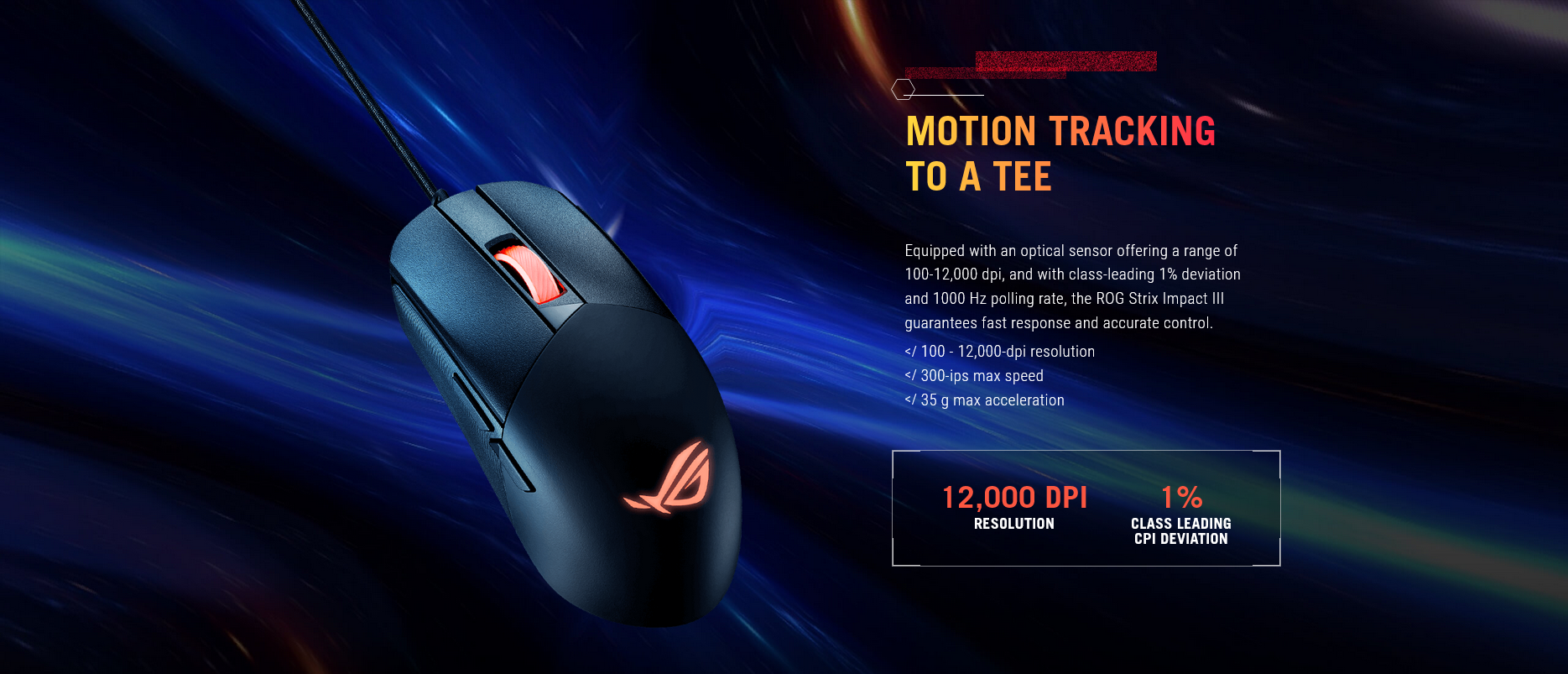ASUS ROG Strix Impact III Gaming Mouse - Black