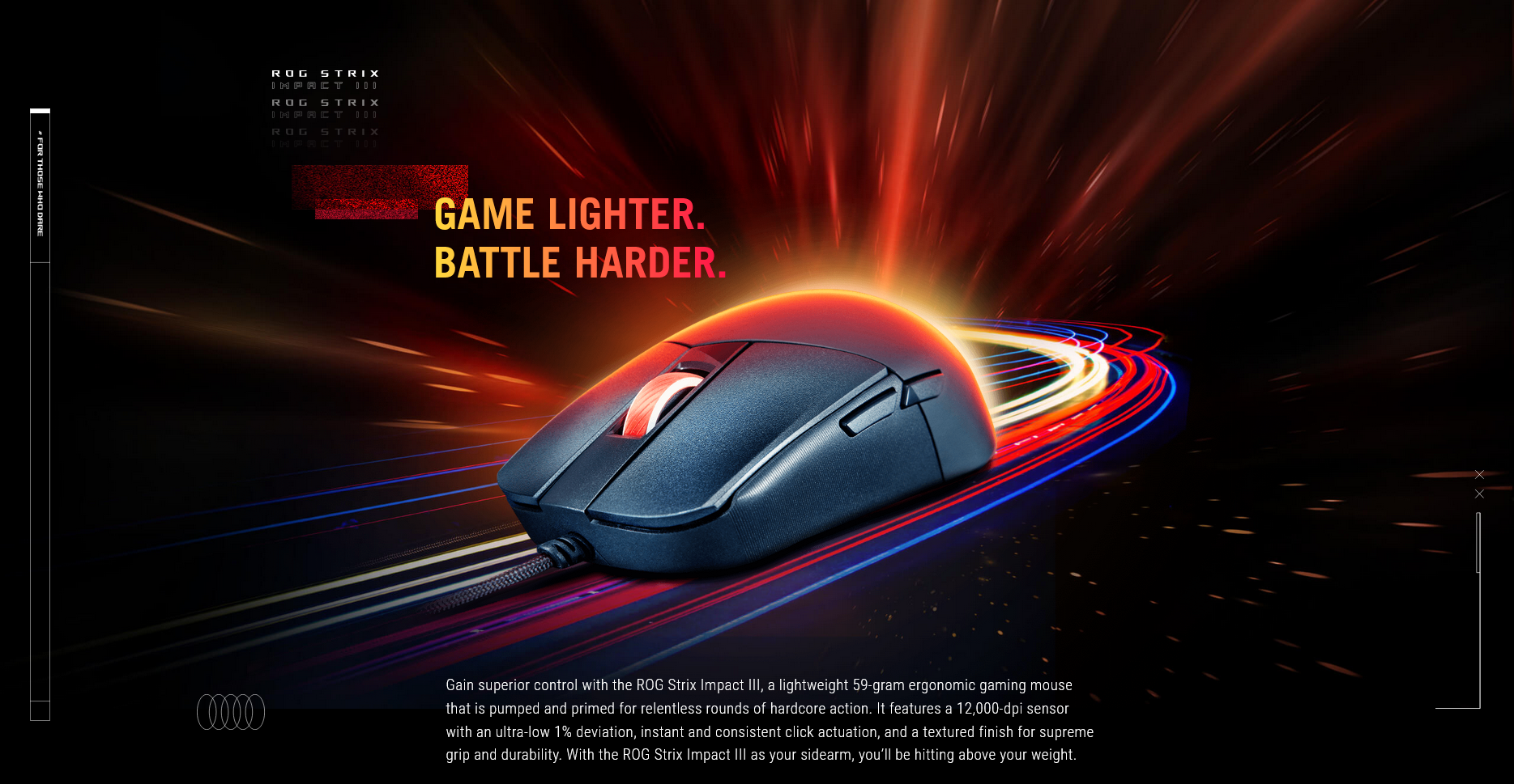 ASUS ROG Strix Impact III Gaming Mouse - Black