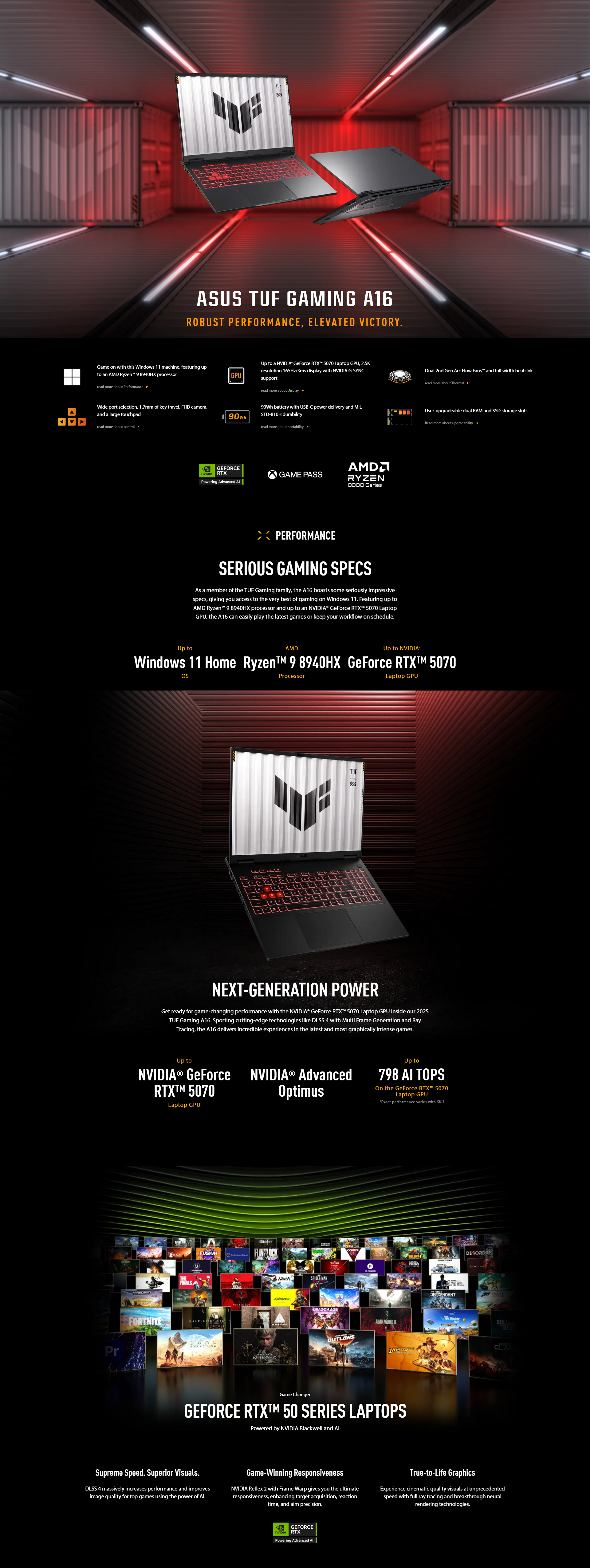 ASUS TUF Gaming A16 Laptop R9-8940HX 16GB 1TB RTX5060 W11H