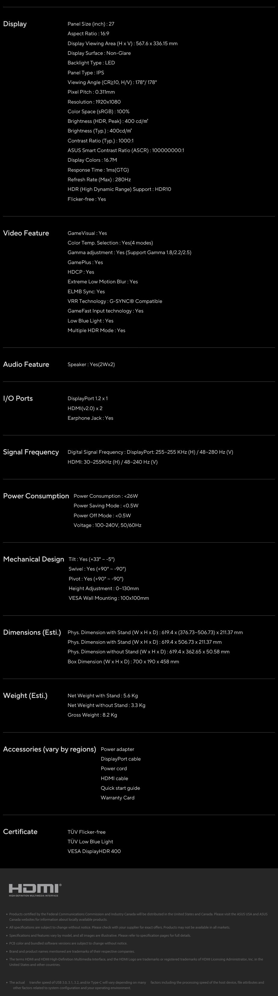 ASUS TUF Gaming VG279QM 27\