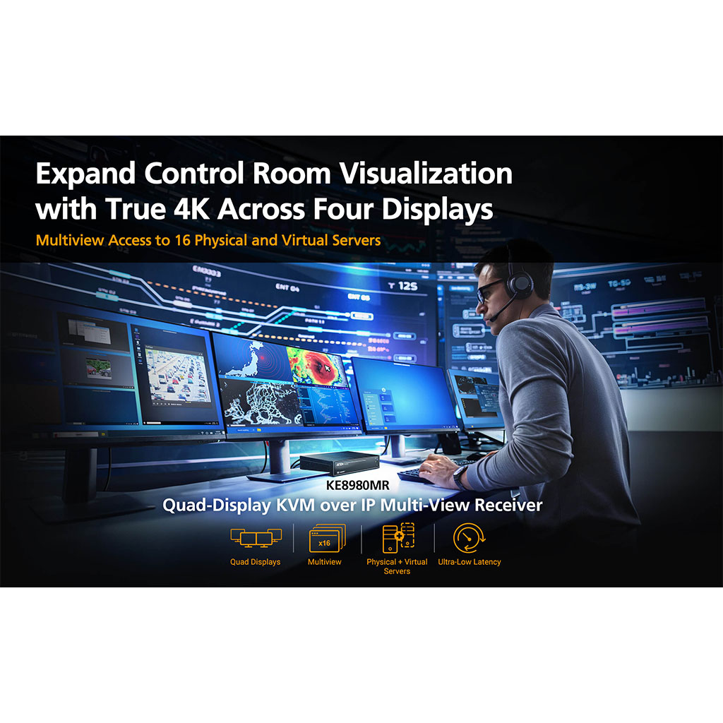 ATEN 4K Quad-Display KVM over IP Multi-View Receiver - KE8980MR | Mwave