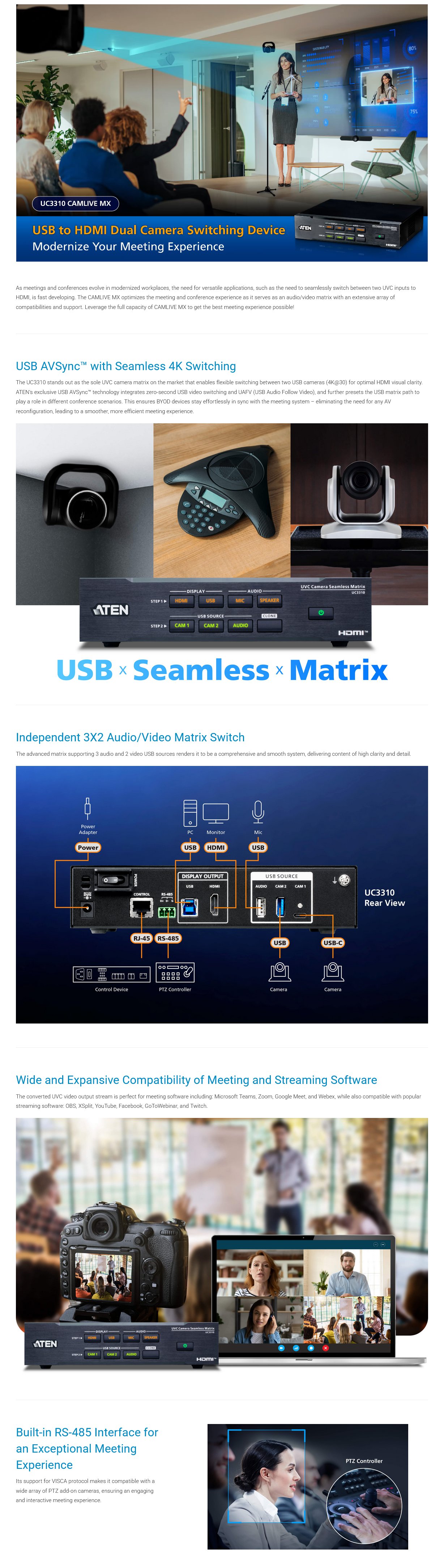 ATEN CAMLIVE MX UVC Camera Seamless Matrix
