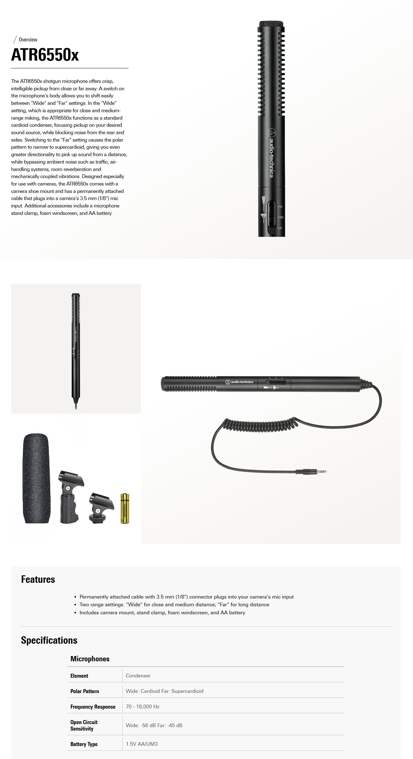 Audio-Technica ATR6550X Condenser Shotgun Microphone