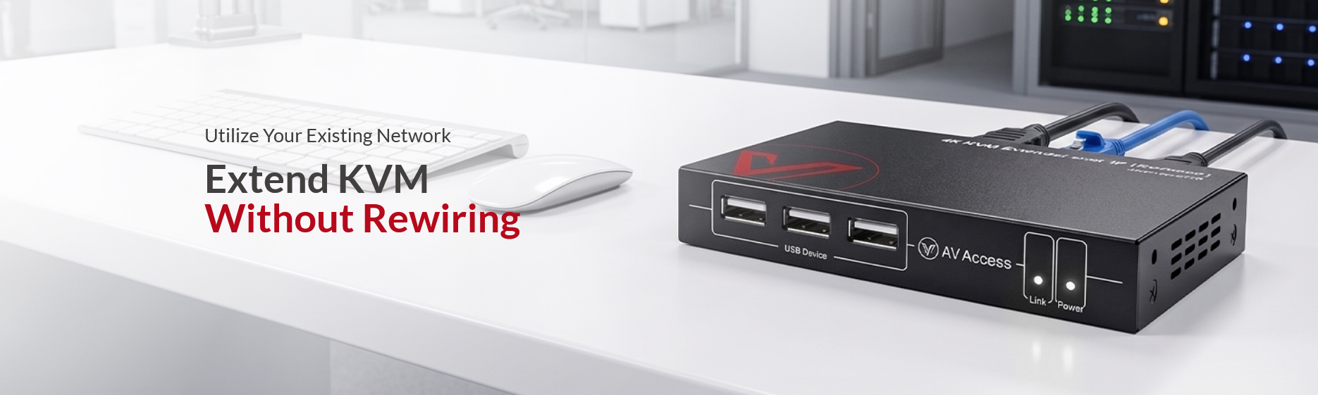 AV Access 4K HDMI KVM Extender over IP with Zero-Latency Transmission